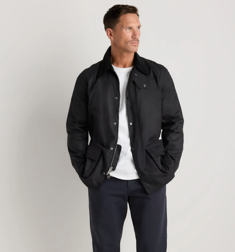 Organic Waxed Cotton Barn Jacket professional capsule wardrobe for work